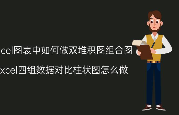 excel图表中如何做双堆积图组合图 excel四组数据对比柱状图怎么做？